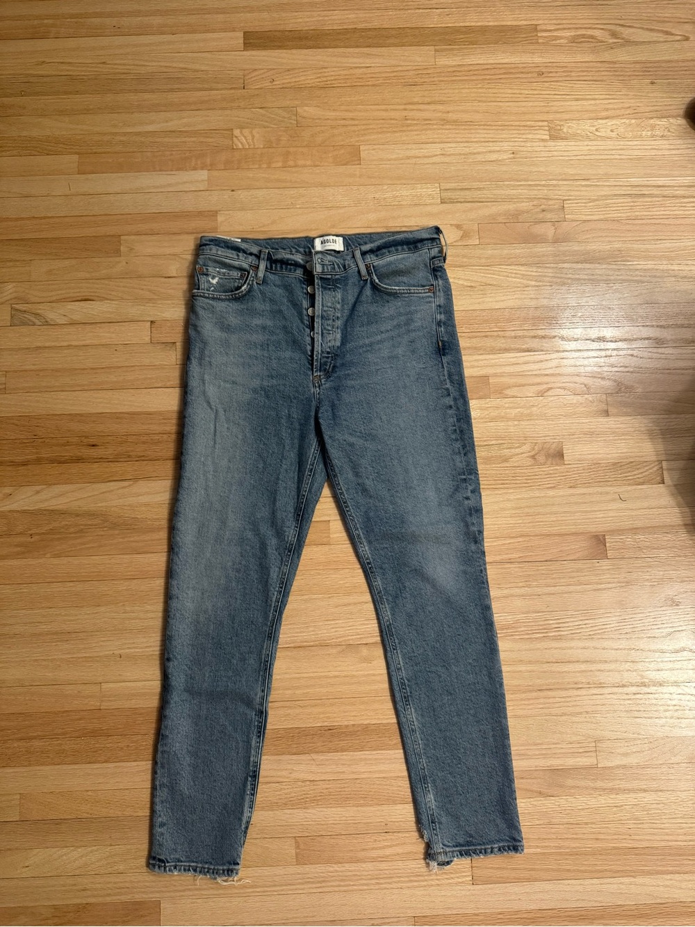 Agolde Women's High-Rise Button-Fly Jeans - Faded Blue